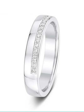 3.5mm Swiss made channel set diamond wedding ring
