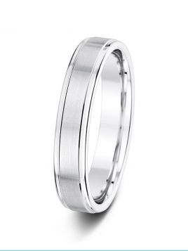 4.5mm polished parallel groove matt finish wedding ring 