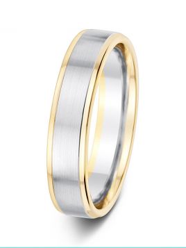 5mm polished and matt finish contrast wedding ring