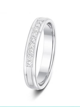 3.5mm 0.15ct polished 1/3 set diamond wedding ring