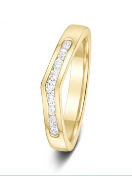 3.1mm 0.23ct channel set half eternity diamond wedding ring