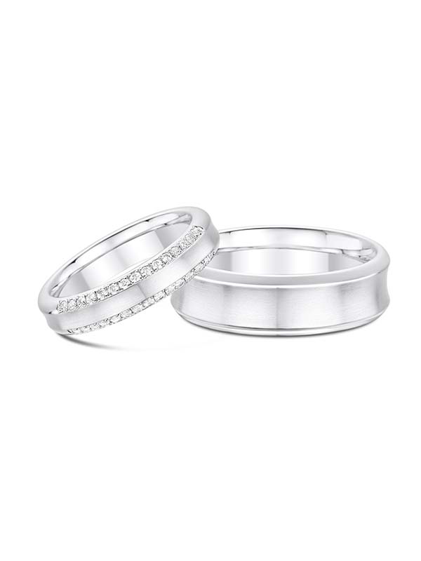 Curved concave matching wedding rings