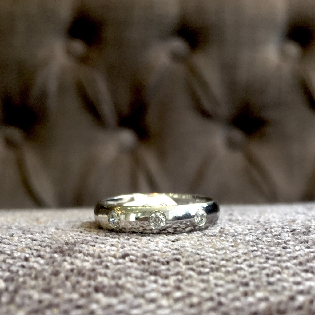 lush set three stone diamond engagement wedding ring